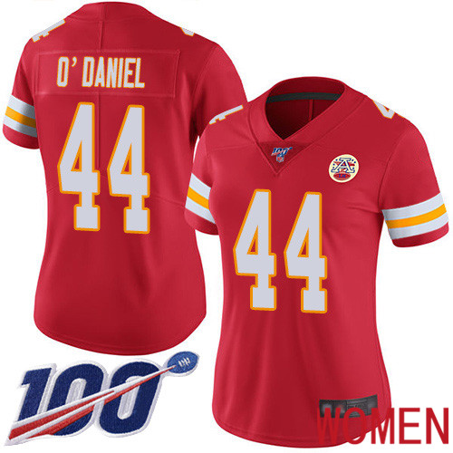 Women Kansas City Chiefs #44 ODaniel Dorian Red Team Color Vapor Untouchable Limited Player 100th Season Nike NFL Jersey
